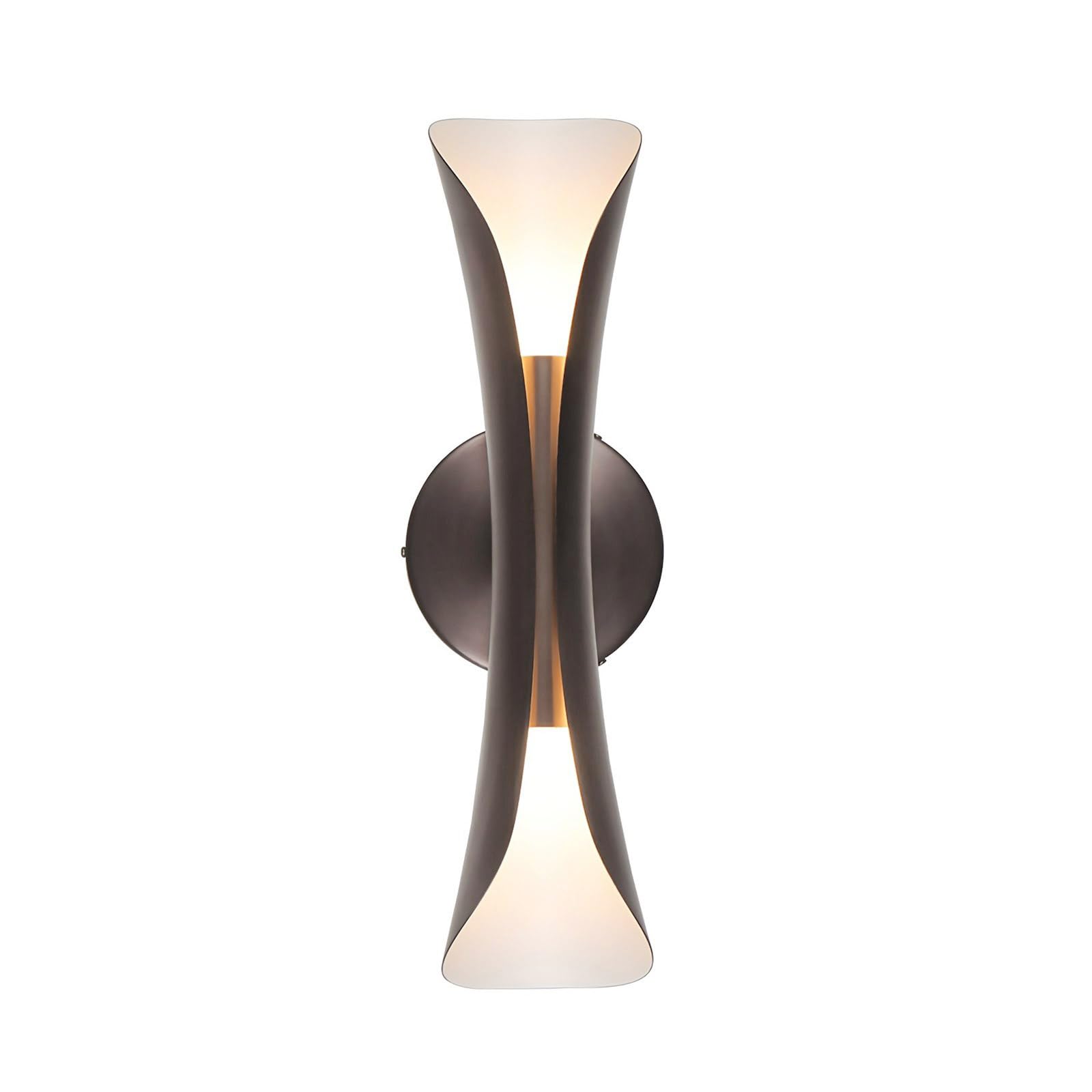 Tubicen Wall Sconce Black and Gold Dimmable Mid Century Modern Up and Down Sconce Lights Indoor Hardwired 15.7" H Wall Lamps for Bedroom Living Room Home Theater