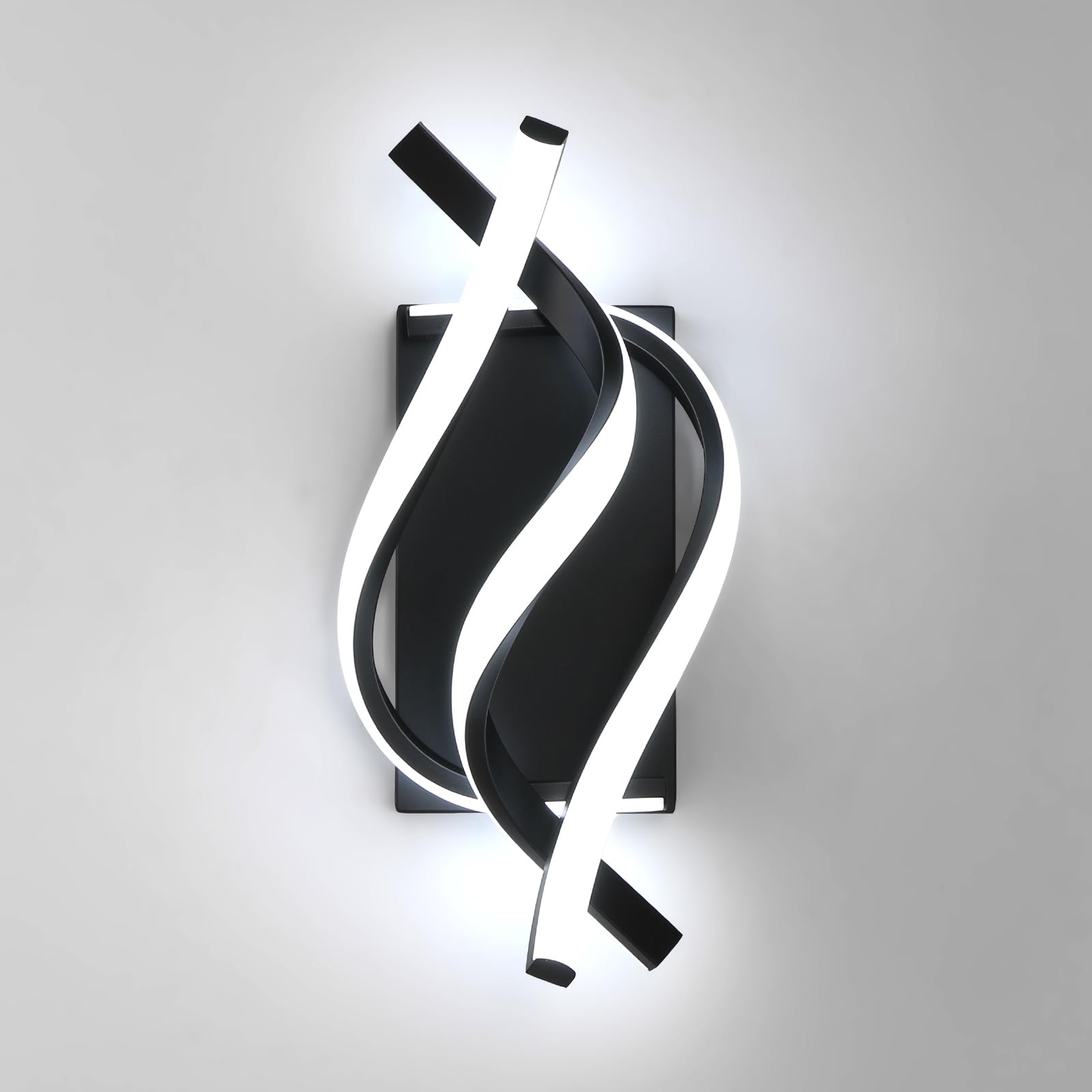 Modern LED Wall Sconce 21W Indoor Wall Sconces Light Cool White 6500K Spiral Design Wall Mounted LED Lamp for Bedroom Stairwells Living Room Hallway Office (White, 6500K)