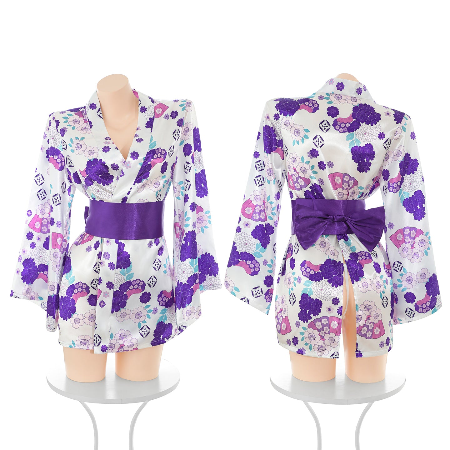Japanese Inspired Sexy Kimono Mini Dress, Elegant & Sexy Kimono Lingerie Set - Soft Silk Feel