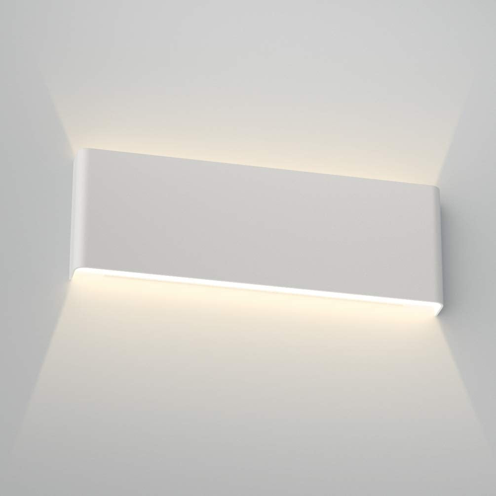 Aipsun 15.8in Matte Black Modern Vanity Light Up and Down LED Vanity Light for Bathroom Wall Lighting Fixtures (Warm Light 3000K)