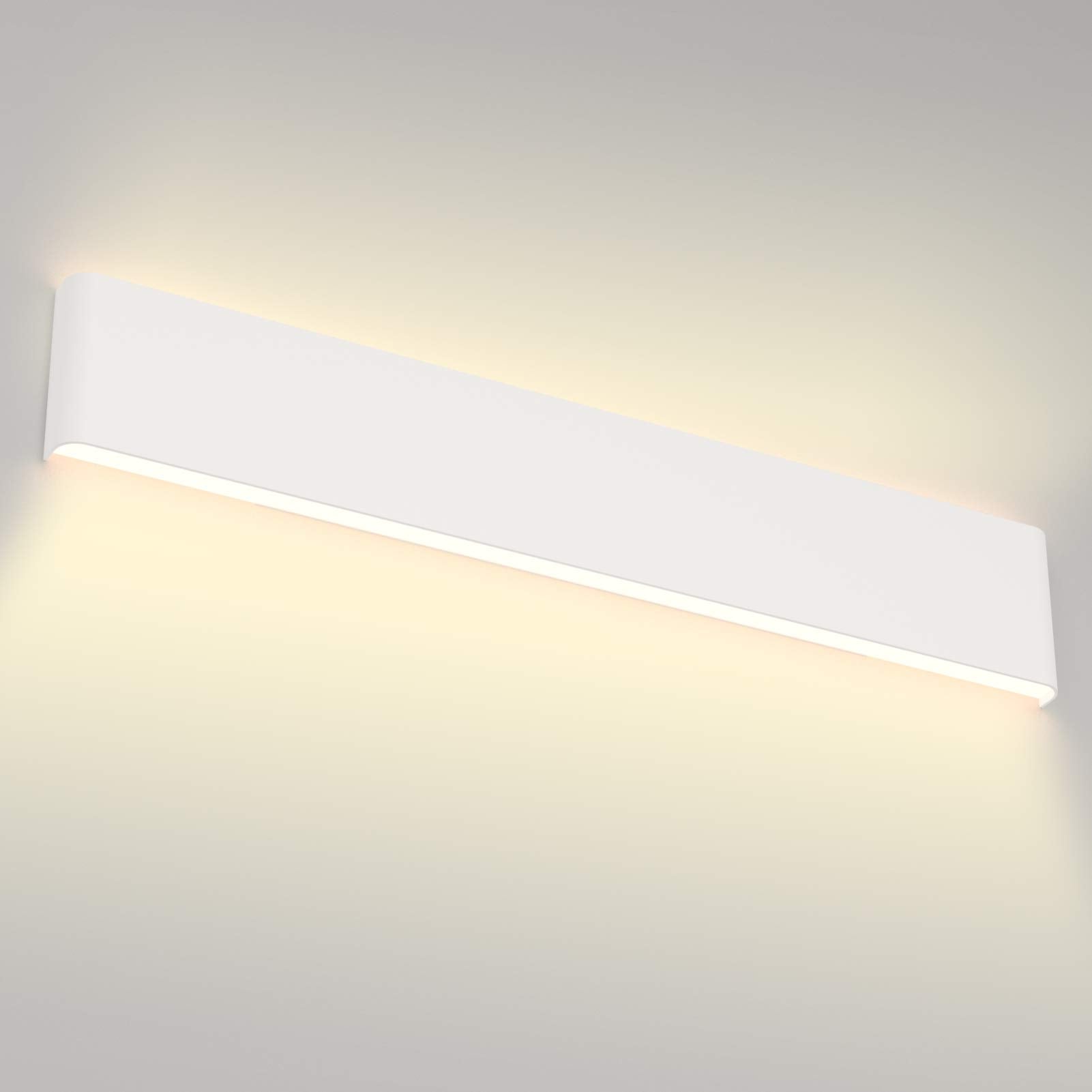 Aipsun 15.8in Matte Black Modern Vanity Light Up and Down LED Vanity Light for Bathroom Wall Lighting Fixtures (Warm Light 3000K)