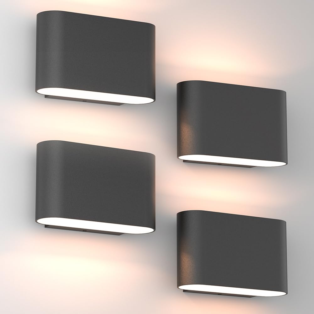 Aipsun Black Modern LED Wall Sconces Set of 2 Indoor Wall Lights Hardwired Up and Down Wall Mount Light for Living Room Bedroom Hallway Corridor Conservatory Warm White 3000K(with G9 Bulbs)