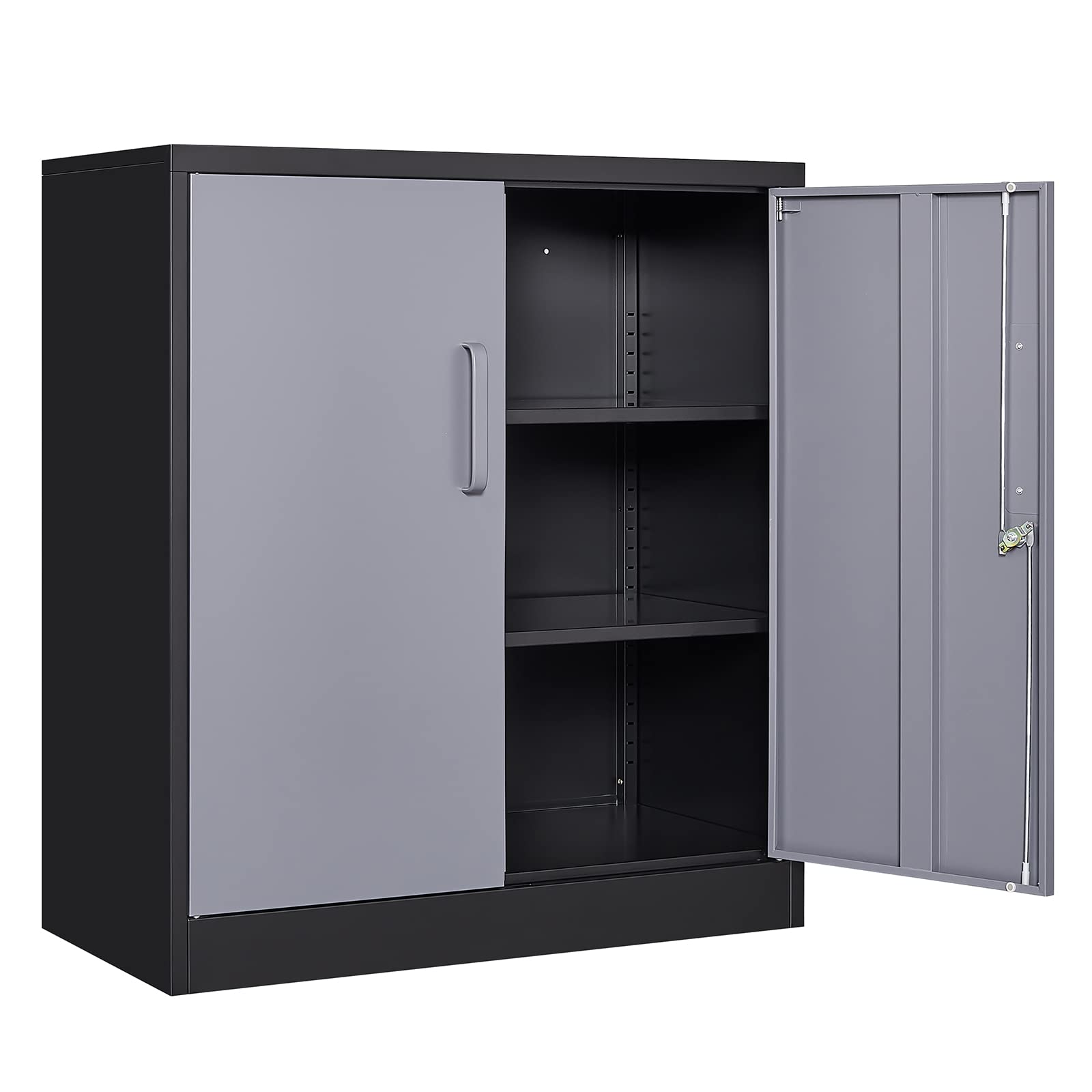 Yizosh Metal Garage Storage Cabinet with Locking Doors and Adjustable Shelves,- 73" Rolling Tool Storage Cabinet with 4 Wheels and 1 Drawer for Garage,Warehouse (Red Black)