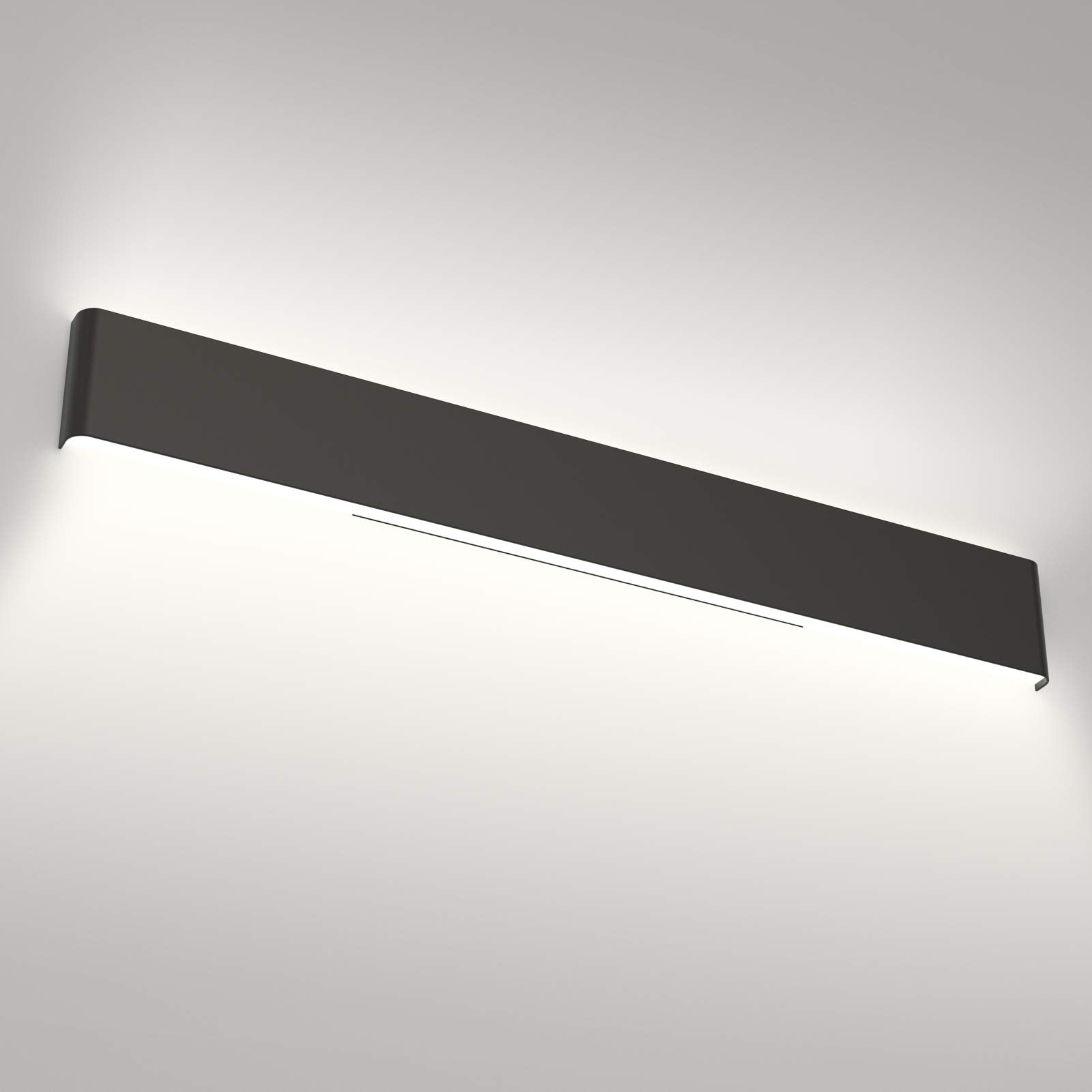 Aipsun 15.8in Matte Black Modern Vanity Light Up and Down LED Vanity Light for Bathroom Wall Lighting Fixtures (Warm Light 3000K)