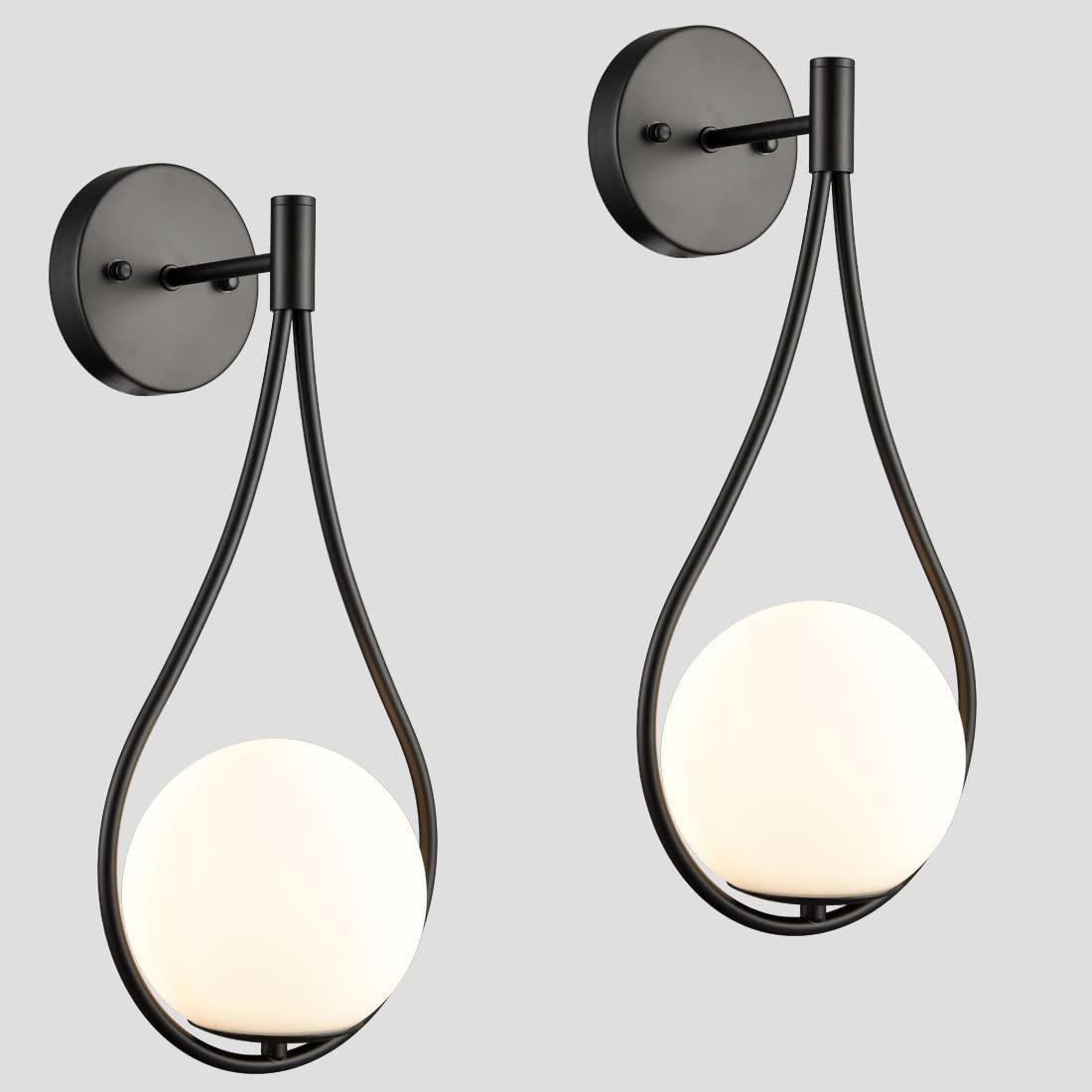HOLKIRT Mid-Century Modern Wall Sconces Bathroom Globe Vanity Light Fixture Brass Set of 2