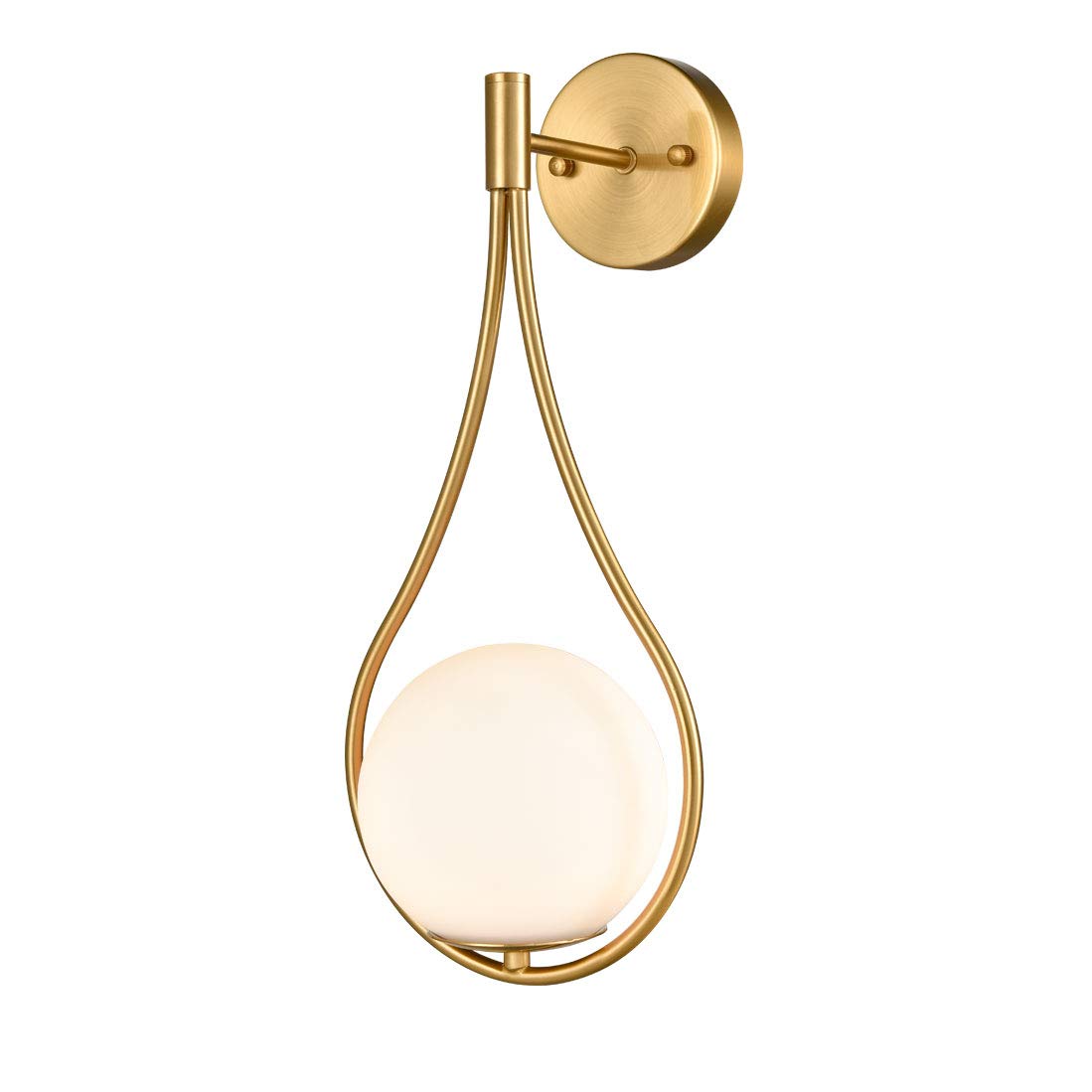 HOLKIRT Mid-Century Modern Wall Sconces Bathroom Globe Vanity Light Fixture Brass Set of 2