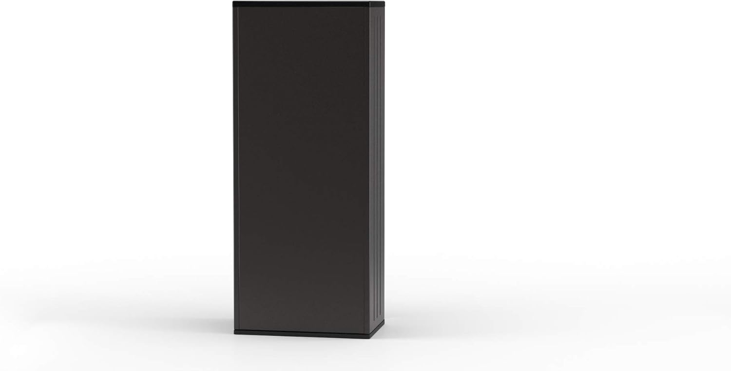 Suncast 19 Cubic Ft. Heavy-Duty Resin Cabinet with Lockable Handles, Multi-Wall Construction, and Metal-Reinforced Shelves for Basement, Utility Room and Garage Storage, Black, Made in the USA