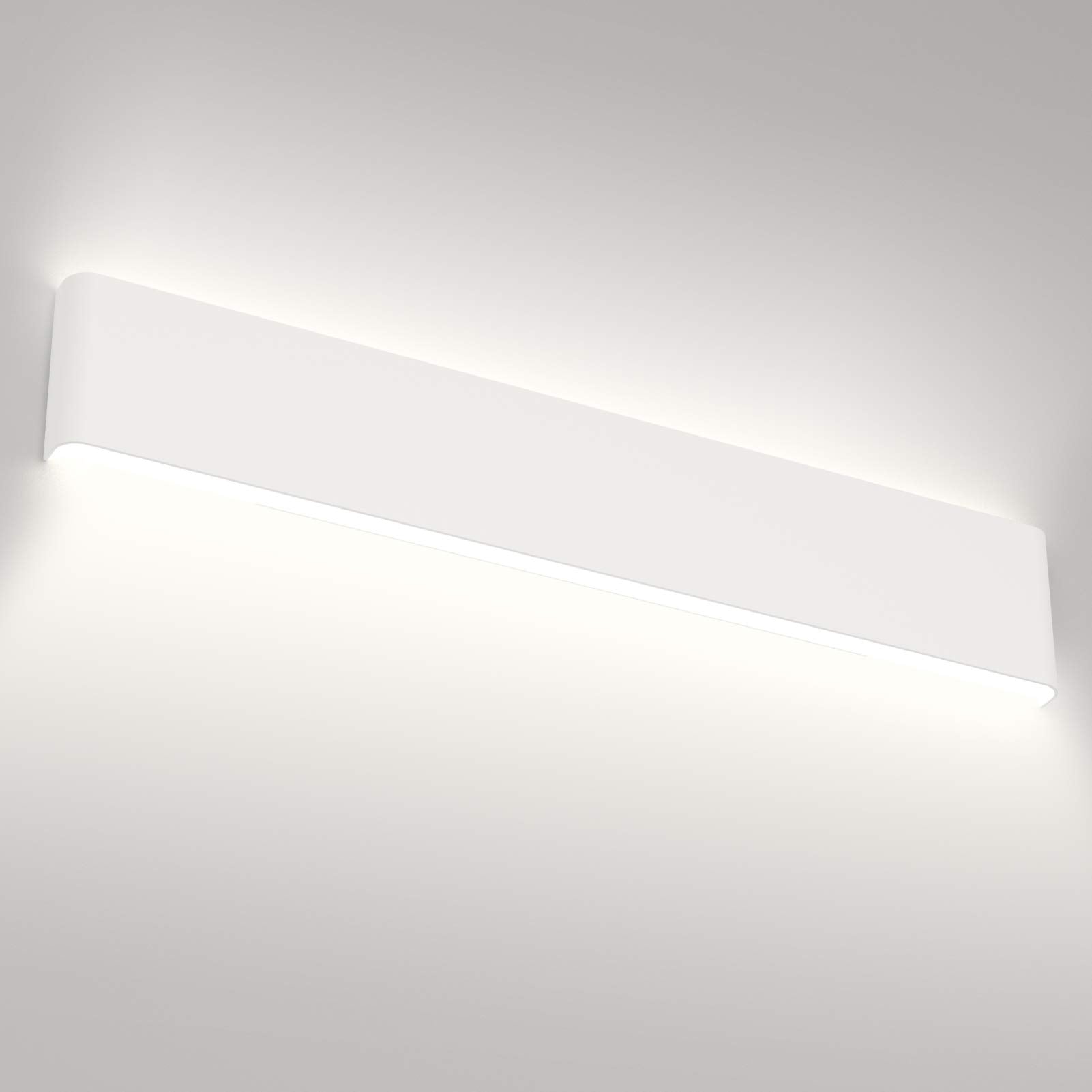 Aipsun 15.8in Matte Black Modern Vanity Light Up and Down LED Vanity Light for Bathroom Wall Lighting Fixtures (Warm Light 3000K)