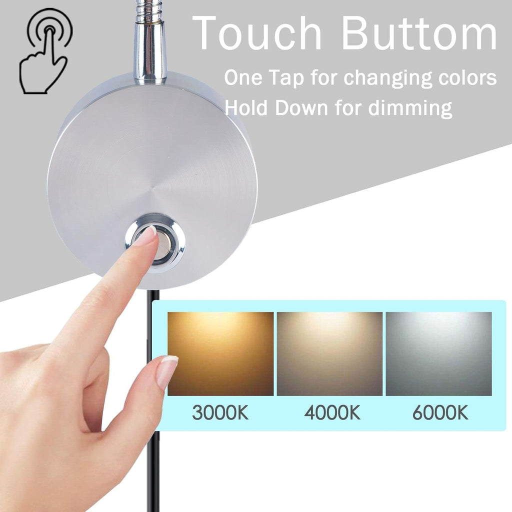 Adust Reading Lights for Books in Bed, Bedside Reading Lamp, 3W LED Dimmable Wall Mount Lamp, Adjustable Colour