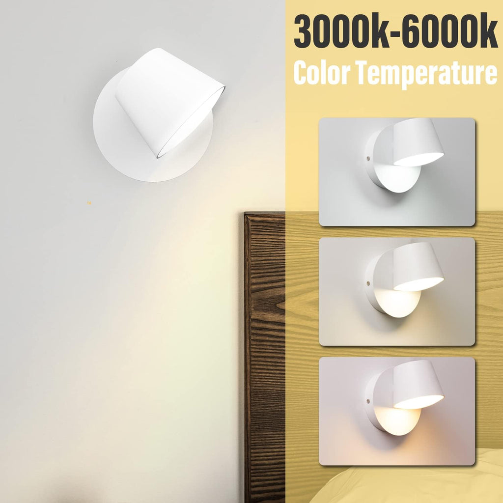 Adust Remote Plug in Wall Lights Wall Sconces Set of Two Wall Mounted Bed Light Remote Control Dimmable Multi Color Temperature LED Light for Bedside Night Light Headboard Bedroom