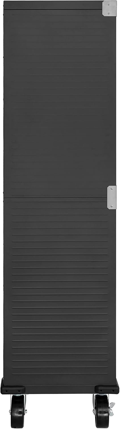 Seville Classics UltraHD Solid Steel Rolling Lockable Metal Storage Cabinet Locker Organizer, w/Adjustable Shelves for Garage, Warehouse, Office, Classroom, Graphite, 36" W x 18" D x 72" H