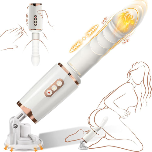 Sex Machine Thrusting Dildo Vibrator Adult Sex Toys for Women Men G Spot Clitoral Anal Play, Dildo Machine Rotatable Switch 7 Vibrating Thrust Modes Smart Heating Big Suction Cup Anal Toys for Couple
