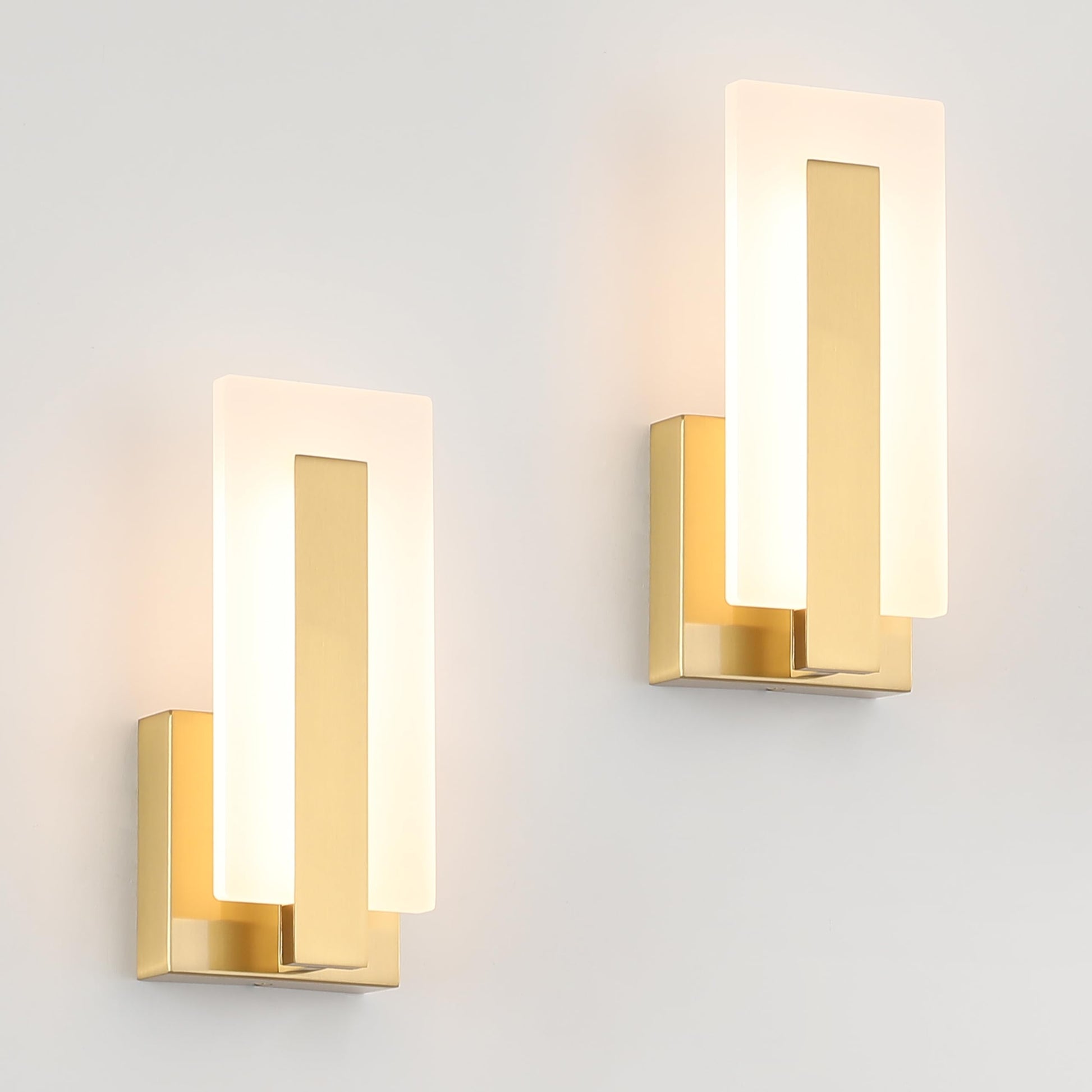 Joosenhouse Modern LED Wall Sconces Up and Down Wall Mount Light Black 3000K Warm White Wall Lights Set of 2, Indoor Wall Lighting for Hallways, Bedrooms, Hallways, Living Room Indoor Wall Lights