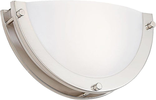 CLOUDY BAY 12-inch CRI90+15W 3000K/4000K/5000K Color Temperature Adjustable Dimmable LED Wall Sconce, ETL Listed LED Half Moon Wall Fixture, Brushed Nickel