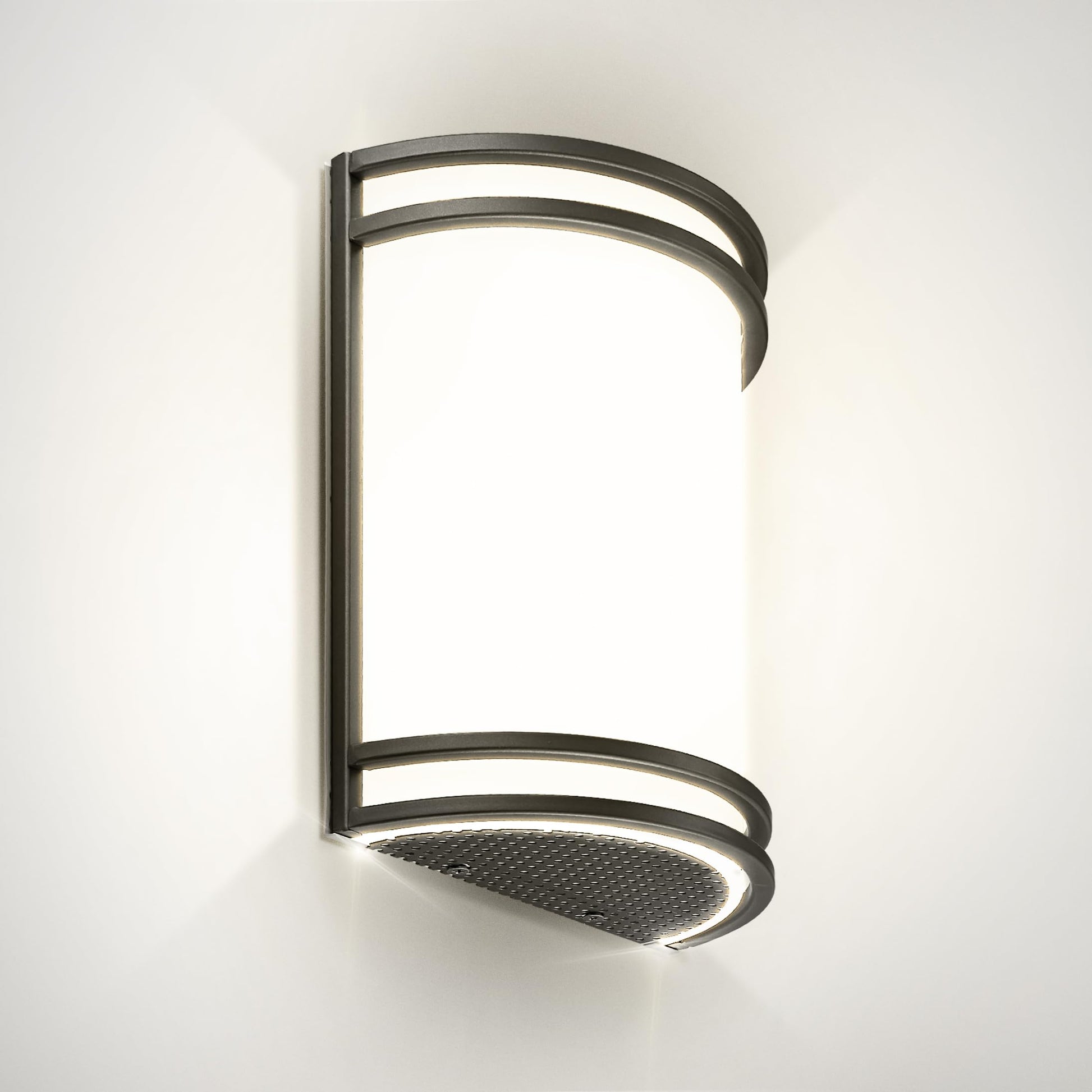 ASD LED Indoor Wall Mount Light Fixture - 10 Inch Modern Interior Brushed Nickel Wall Sconce Lighting - 3000K 4000K 5000K Adjustable - Half Cylinder Hallway Light Fixture - ETL & Energy Star