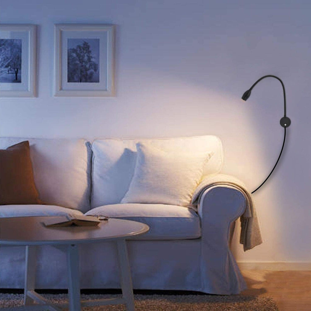 Adust Bedside Reading Light for Bed, Bed Wall Mounted Reading Light, 3W LED Touch Dimmable Brightness Minimalist Wall Headboard Reading Lamp, 3 Colour Temperature, 3000k, 4000k, 6000k