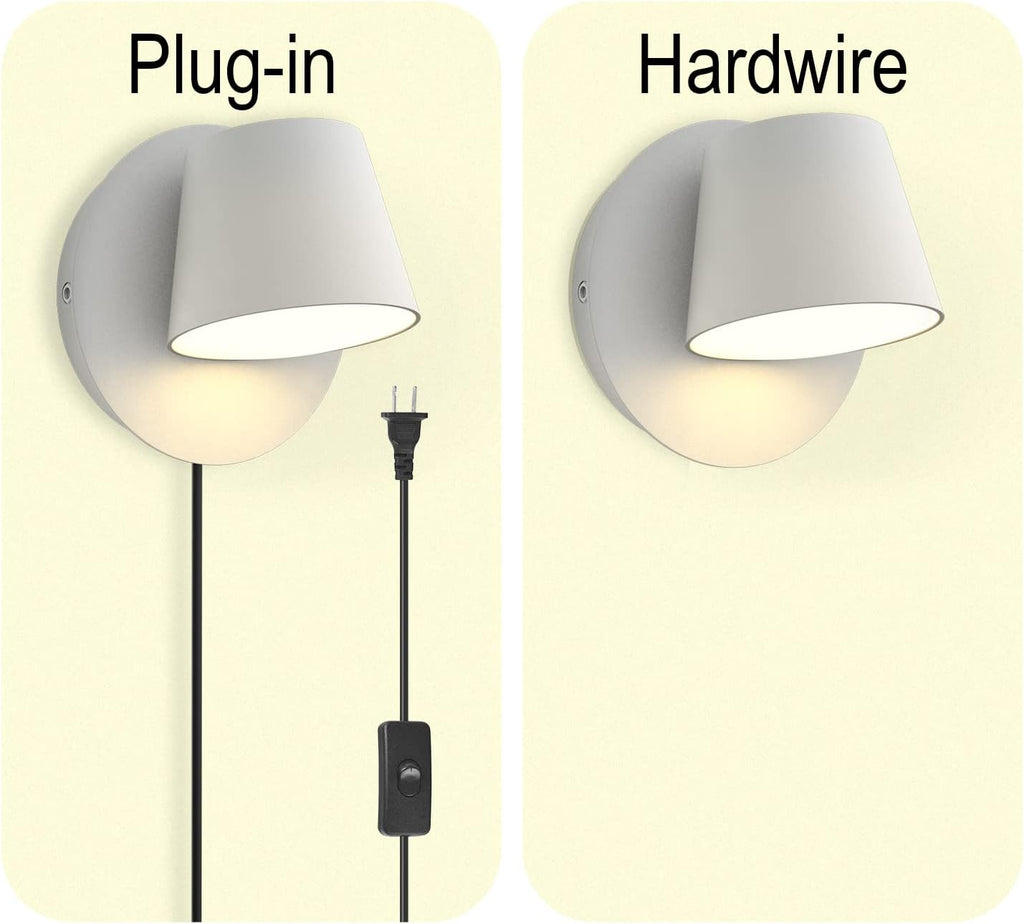 Adust Remote Plug in Wall Lights Wall Sconces Set of Two Wall Mounted Bed Light Remote Control Dimmable Multi Color Temperature LED Light for Bedside Night Light Headboard Bedroom