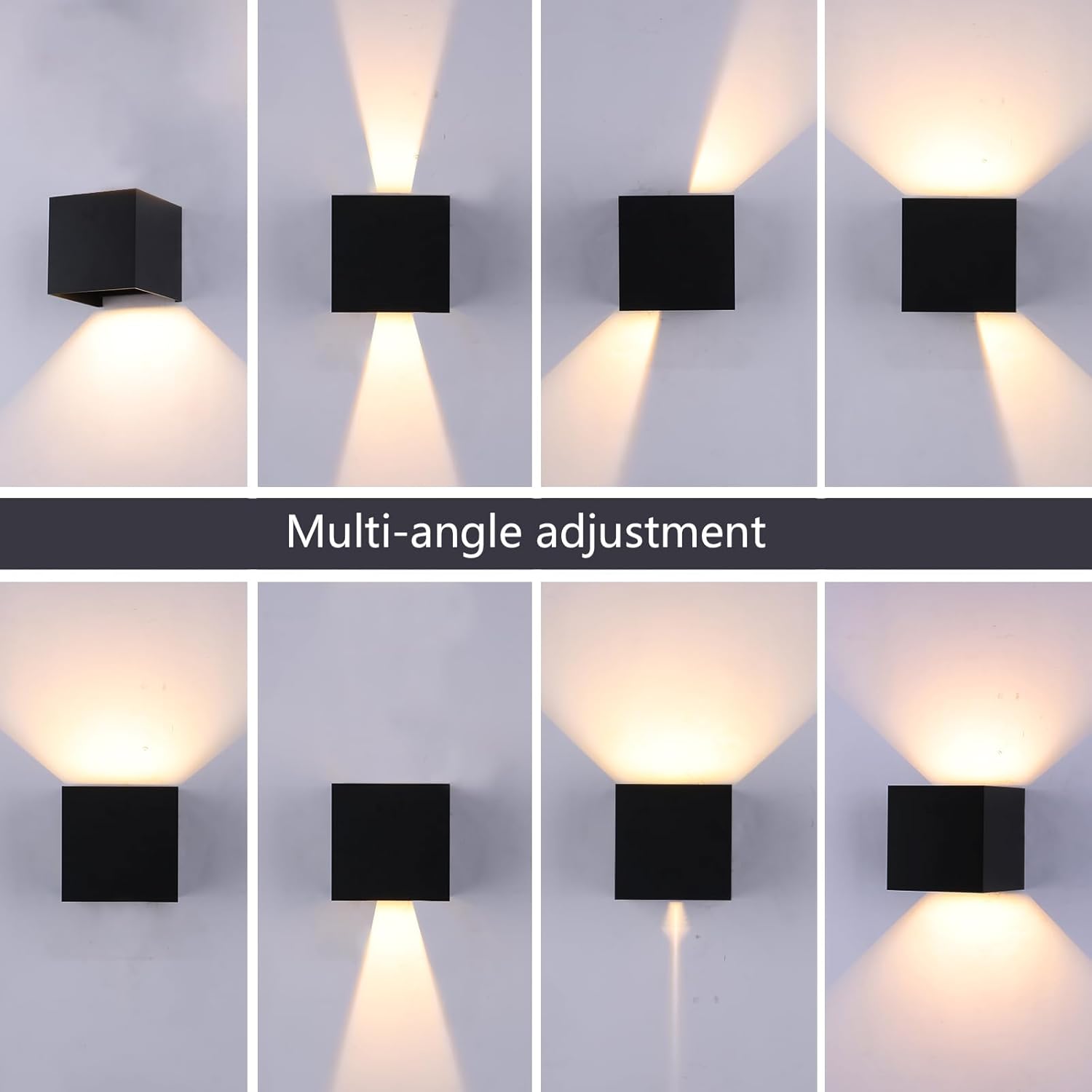 Modern LED Wall Sconce, 3000K Warm White Up & Down Wall Light for Bedroom, Wall Lamp with Adjustable Angle, Black Minimalist Design for Living Room, Bedroom, Hallway, Corridor (1 Pack)
