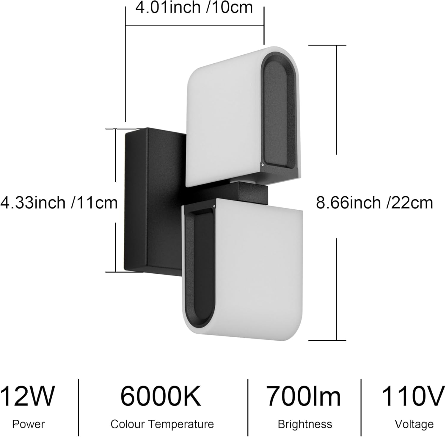 Aipsun Black Wall Sconces Hardwired Modern LED Sconces Wall Lighting Indoor Wall Sconce for Living Room Hallway 6000K White Light