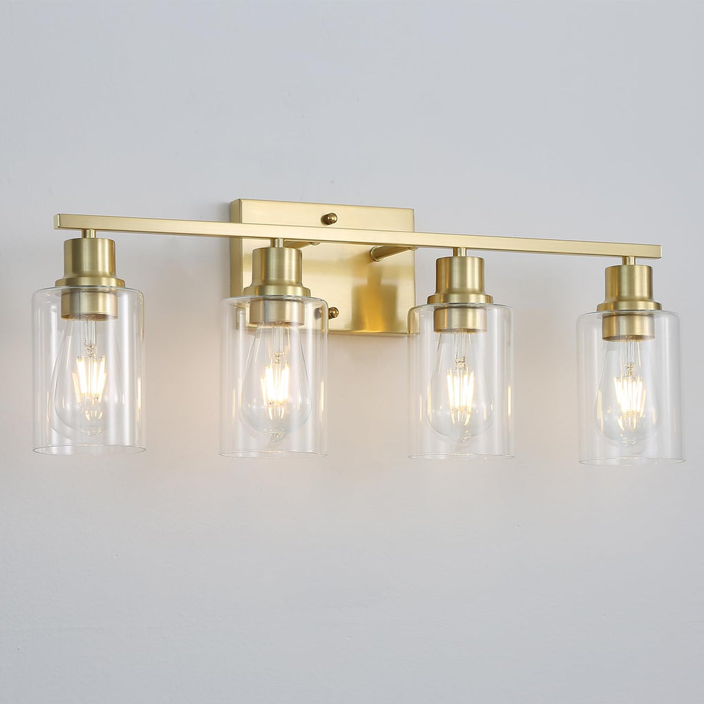 Hallway Wall Sconces Set of 2,Farmhouse Modern Wall Lights Bathroom Matte Black Vanity Lights fixtures with Glass Shade, Hallway Wall Lights for Bedroom,Living Room