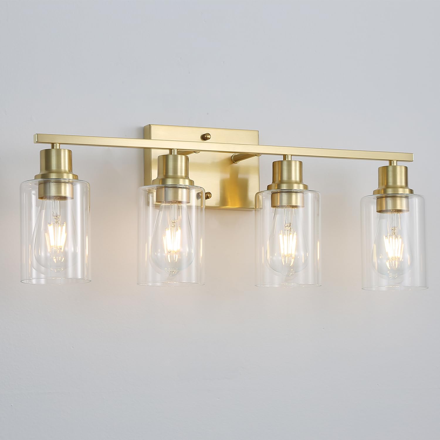 Hallway Wall Sconces Set of 2,Farmhouse Modern Wall Lights Bathroom Matte Black Vanity Lights fixtures with Glass Shade, Hallway Wall Lights for Bedroom,Living Room