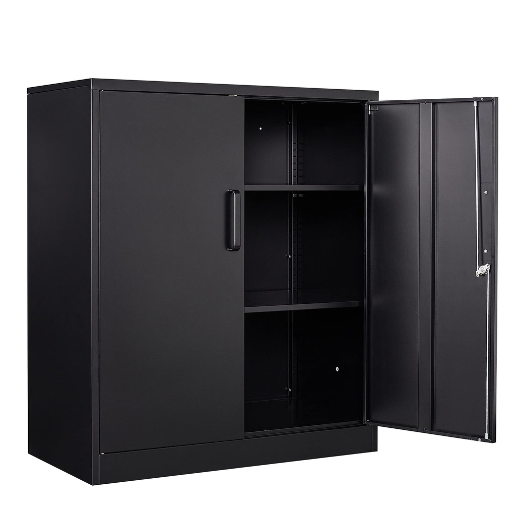 Yizosh Metal Garage Storage Cabinet with Locking Doors and Adjustable Shelves,- 73" Rolling Tool Storage Cabinet with 4 Wheels and 1 Drawer for Garage,Warehouse (Red Black)