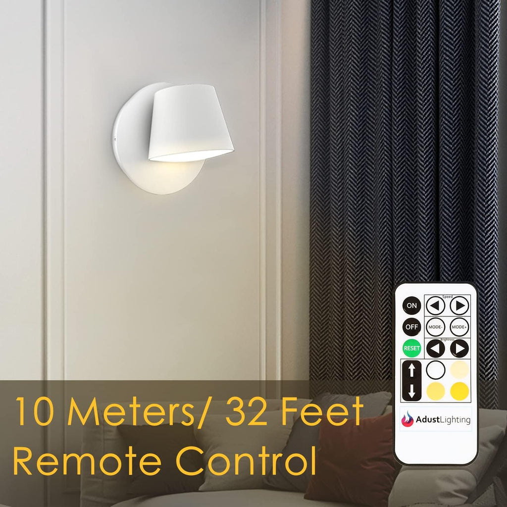 Adust Remote Plug in Wall Lights Wall Sconces Set of Two Wall Mounted Bed Light Remote Control Dimmable Multi Color Temperature LED Light for Bedside Night Light Headboard Bedroom