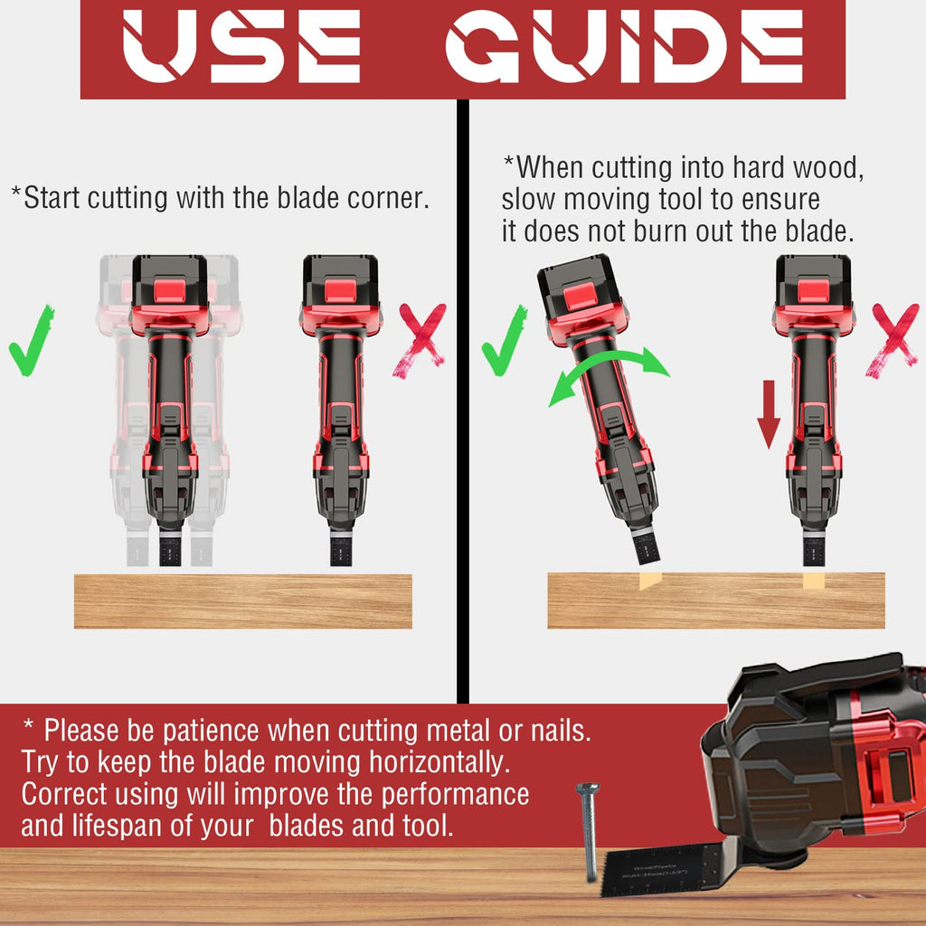 Adust 106 Pack Oscillating Saw Blades with Case, Universal Multitool Blades, Oscillating Tool Blade, Curved Blade/Extra Long/Titanium/Bi-Metal for Wood/Metal/Plastic Fit Dewalt Milwaukee Ryobi