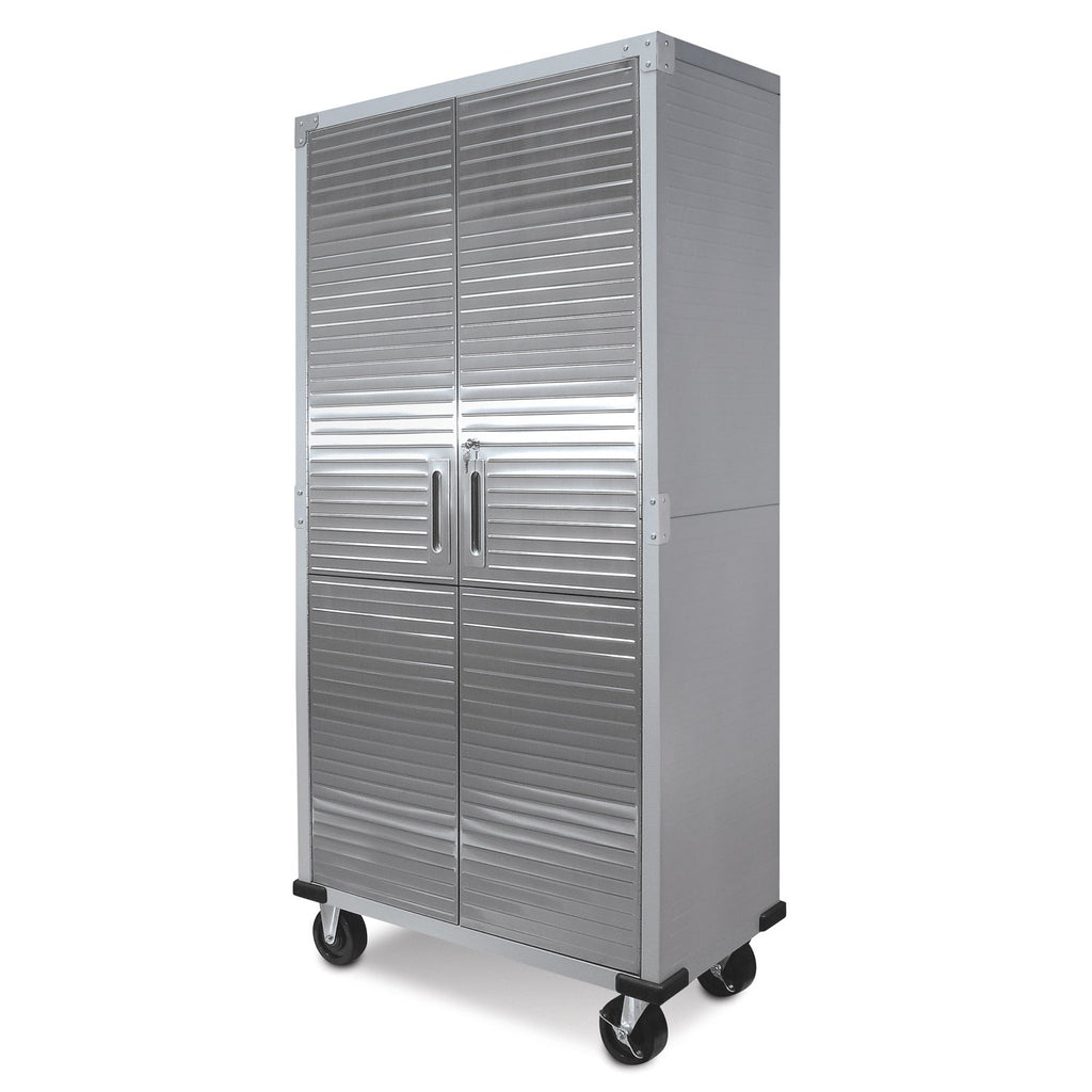 Seville Classics UltraHD Solid Steel Rolling Lockable Metal Storage Cabinet Locker Organizer, w/Adjustable Shelves for Garage, Warehouse, Office, Classroom, Graphite, 36" W x 18" D x 72" H