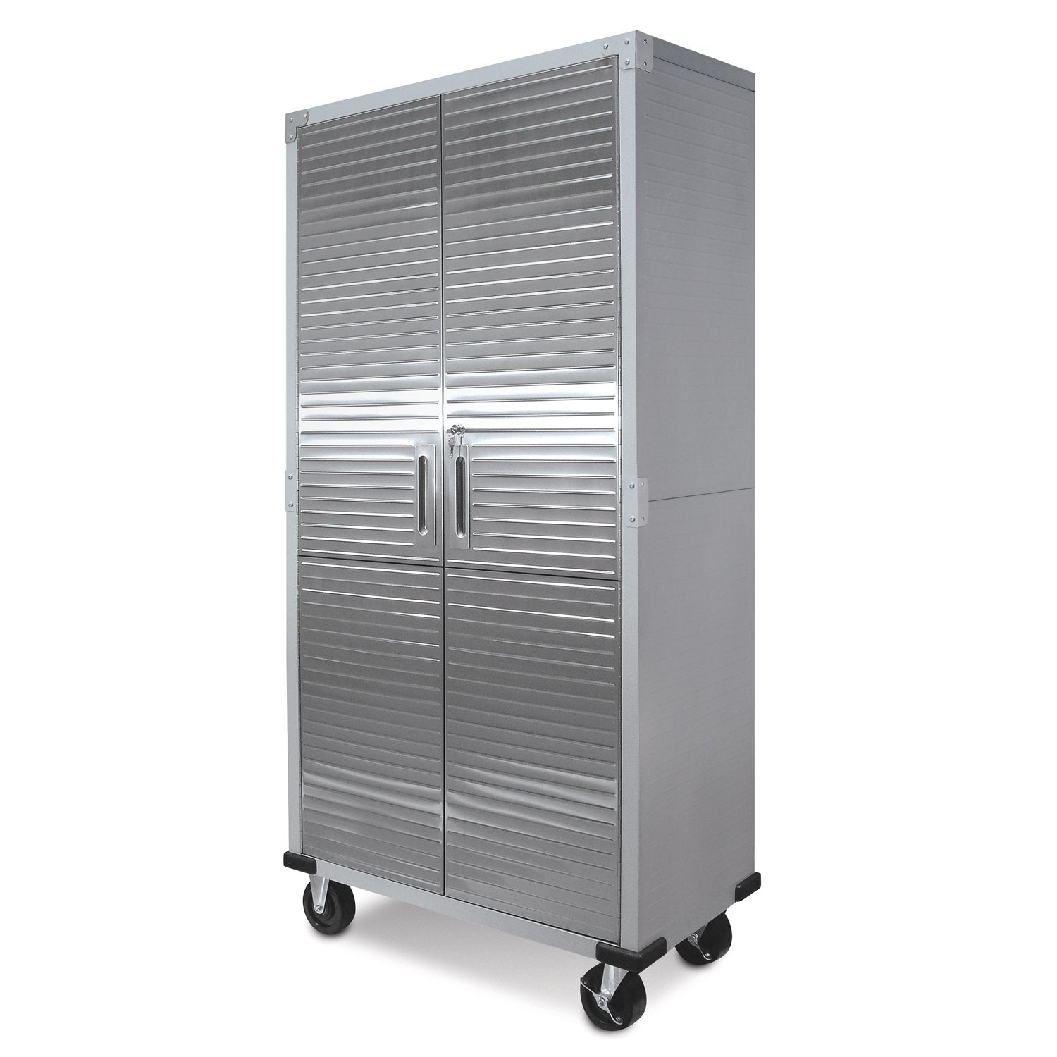 Seville Classics UltraHD Solid Steel Rolling Lockable Metal Storage Cabinet Locker Organizer, w/Adjustable Shelves for Garage, Warehouse, Office, Classroom, Graphite, 36" W x 18" D x 72" H