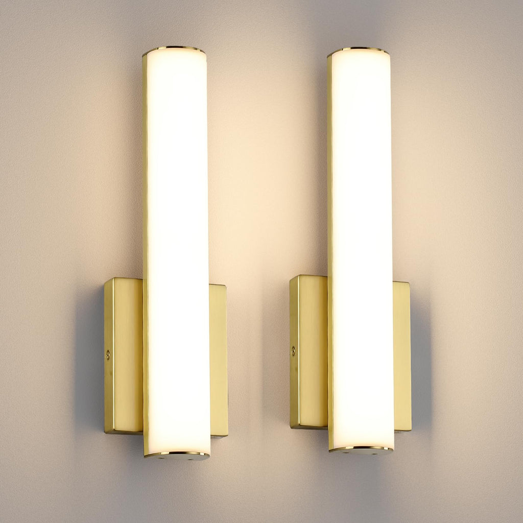 2-Pack Led Wall Sconces,18W 3000K Indoor Hardwired Dimmable Wall Light with Acrylic Lampshade,Led Sconces Wall Lighting,Modern Vanity Wall Light Fixture for Bathroom Bedroom Living Room(Black)