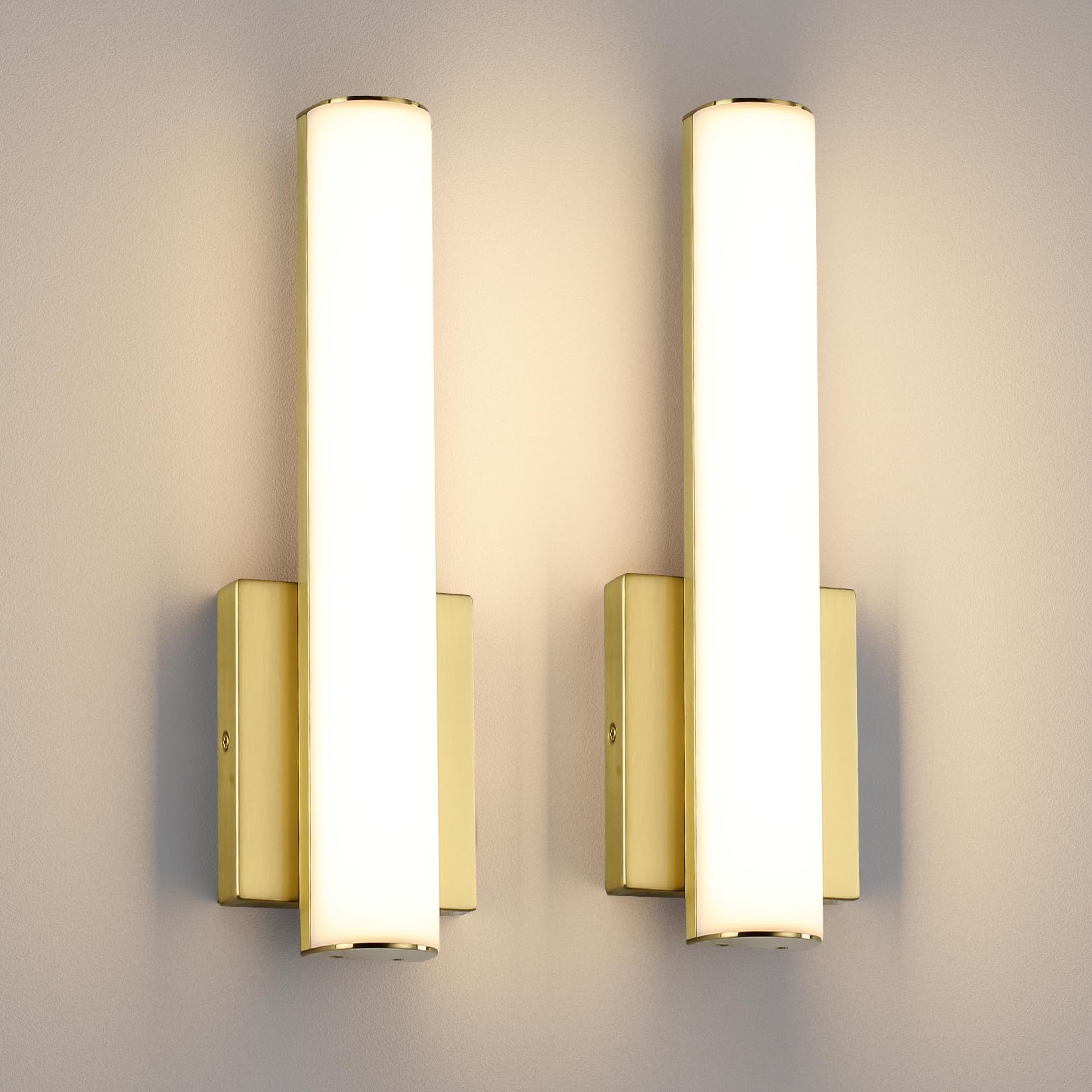 2-Pack Led Wall Sconces,18W 3000K Indoor Hardwired Dimmable Wall Light with Acrylic Lampshade,Led Sconces Wall Lighting,Modern Vanity Wall Light Fixture for Bathroom Bedroom Living Room(Black)