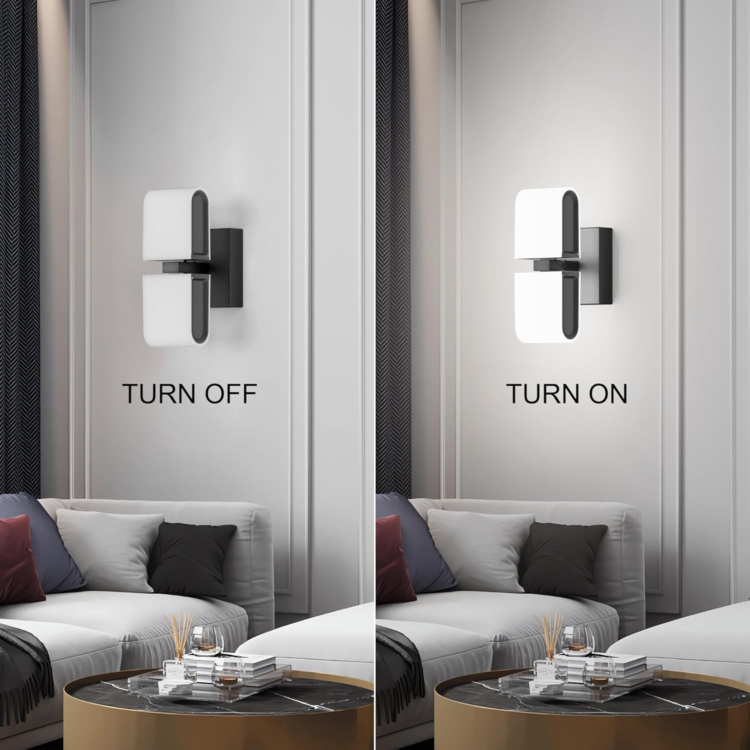 Aipsun Black Wall Sconces Hardwired Modern LED Sconces Wall Lighting Indoor Wall Sconce for Living Room Hallway 6000K White Light