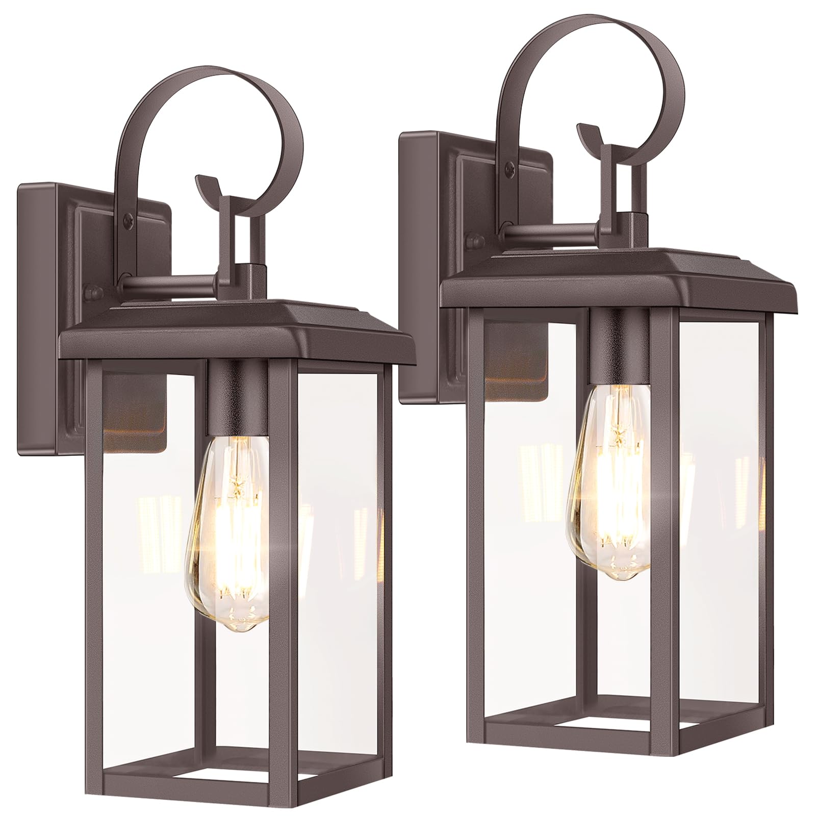 BesLowe 2-Pack Outdoor Wall Light Fixtures, Exterior Lighting Fixtures Wall Mount, Waterproof Porch Lights Outdoor Wall Sconces Lanterns, Modern Outside Lights for House Front Door Garage, Black