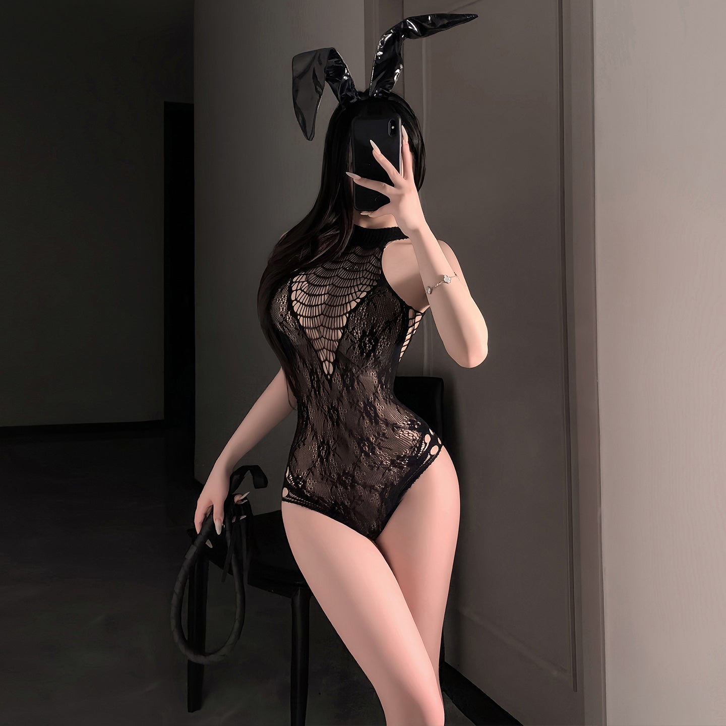 Sexy Women's Spiderweb Fishnet Bodysuit - Sheer Jacquard Mesh Hollow Out Lingerie Jumpsuit Nightwear