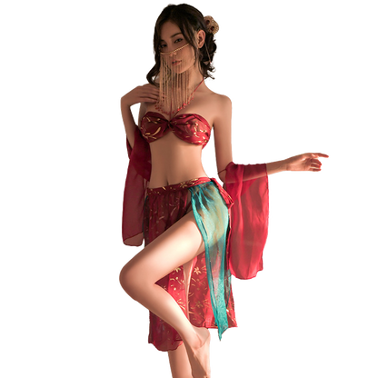 Generate a product title for this Dunhuang Flying Dancer Sexy Costume Set | Dunhuang Flying Dancer Sexy Lingerie Costume