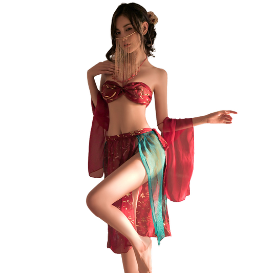 Generate a product title for this Dunhuang Flying Dancer Sexy Costume Set | Dunhuang Flying Dancer Sexy Lingerie Costume