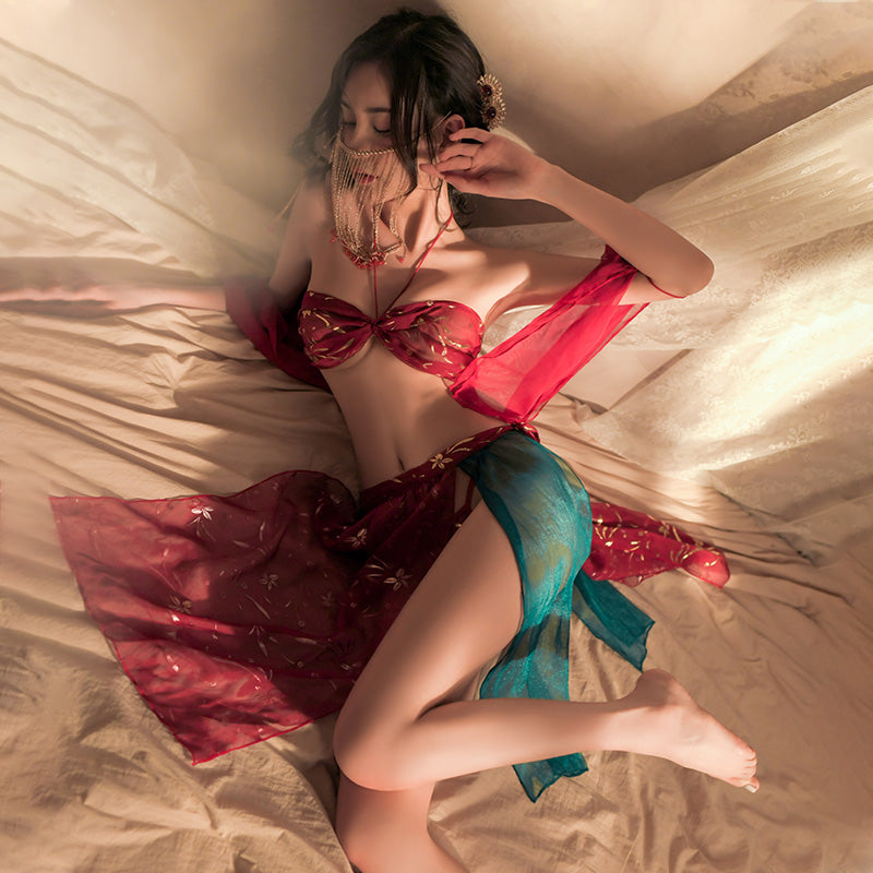 Generate a product title for this Dunhuang Flying Dancer Sexy Costume Set | Dunhuang Flying Dancer Sexy Lingerie Costume