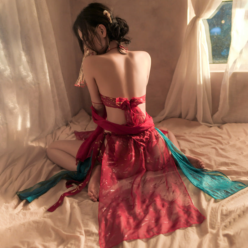 Generate a product title for this Dunhuang Flying Dancer Sexy Costume Set | Dunhuang Flying Dancer Sexy Lingerie Costume
