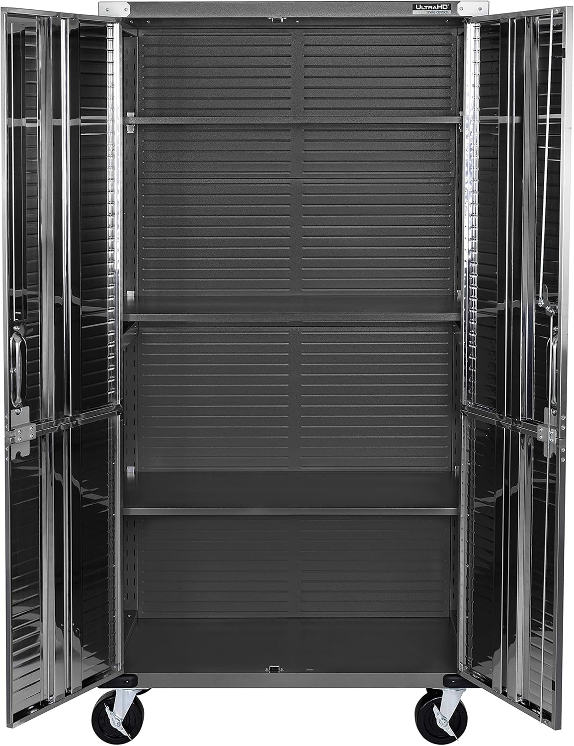 Seville Classics UltraHD Solid Steel Rolling Lockable Metal Storage Cabinet Locker Organizer, w/Adjustable Shelves for Garage, Warehouse, Office, Classroom, Graphite, 36" W x 18" D x 72" H