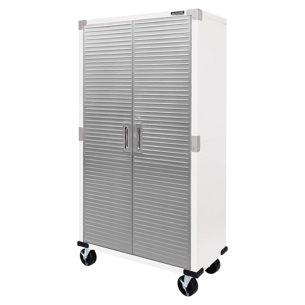 Seville Classics UltraHD Solid Steel Rolling Lockable Metal Storage Cabinet Locker Organizer, w/Adjustable Shelves for Garage, Warehouse, Office, Classroom, Graphite, 36" W x 18" D x 72" H