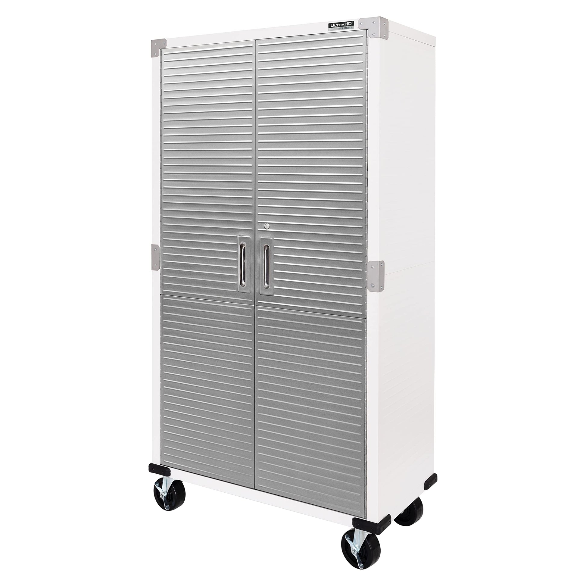 Seville Classics UltraHD Solid Steel Rolling Lockable Metal Storage Cabinet Locker Organizer, w/Adjustable Shelves for Garage, Warehouse, Office, Classroom, Graphite, 36" W x 18" D x 72" H