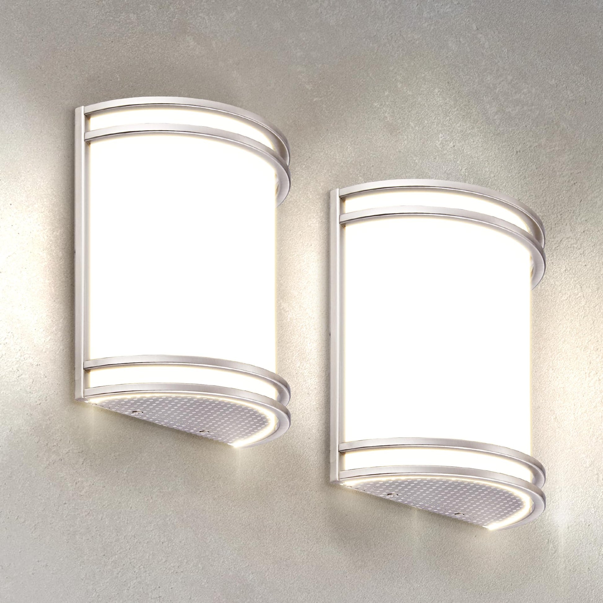 ASD LED Indoor Wall Mount Light Fixture - 10 Inch Modern Interior Brushed Nickel Wall Sconce Lighting - 3000K 4000K 5000K Adjustable - Half Cylinder Hallway Light Fixture - ETL & Energy Star