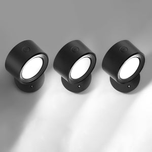 LED Wall Mounted Lights 3 Pcs with Remote, Wall Sconces Lamp 3000mAh Rechargeable Battery Operated, 3 Color Temperatures & Dimmable Magnetic 360° Rotation Cordless Light