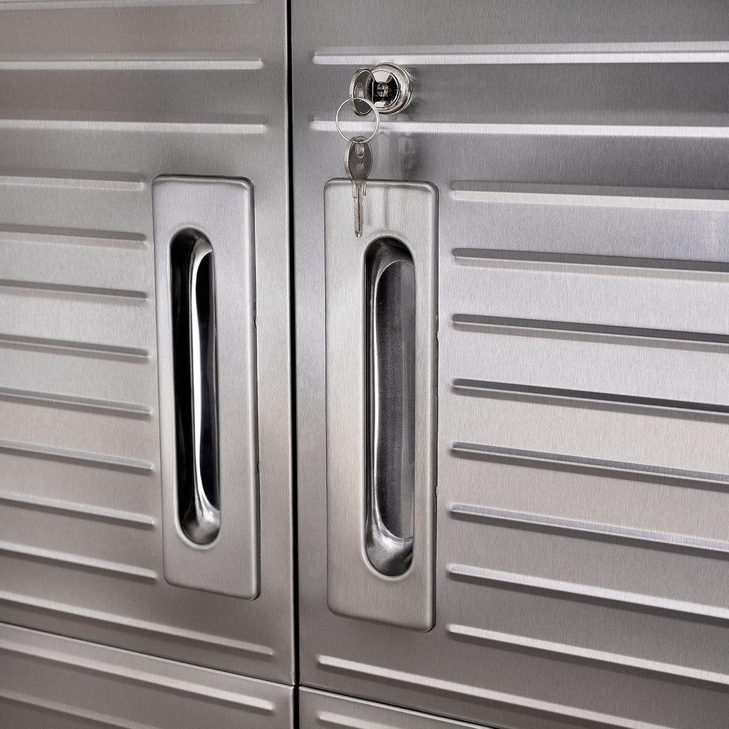 Seville Classics UltraHD Solid Steel Rolling Lockable Metal Storage Cabinet Locker Organizer, w/Adjustable Shelves for Garage, Warehouse, Office, Classroom, Graphite, 36" W x 18" D x 72" H