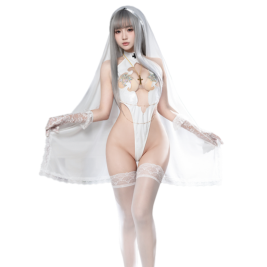 Women's Seductive Bare Chest & Backless Bodysuit - Exposed Bust & Open Back One Piece Lingerie - Women's High Cut Thong Bodysuit