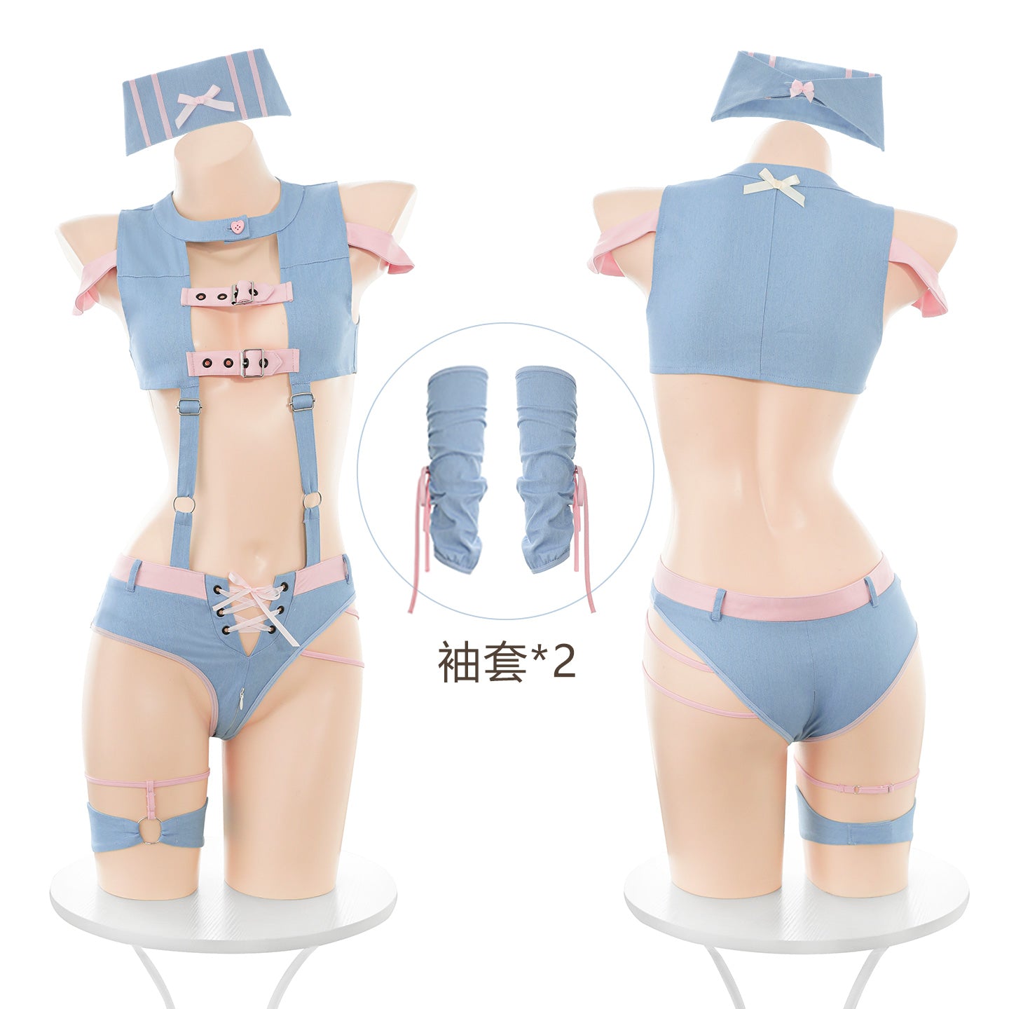 American Sweetheart Nurse Lingerie Costume for Women - Naughty Roleplay Outfit with Hat & Accessories