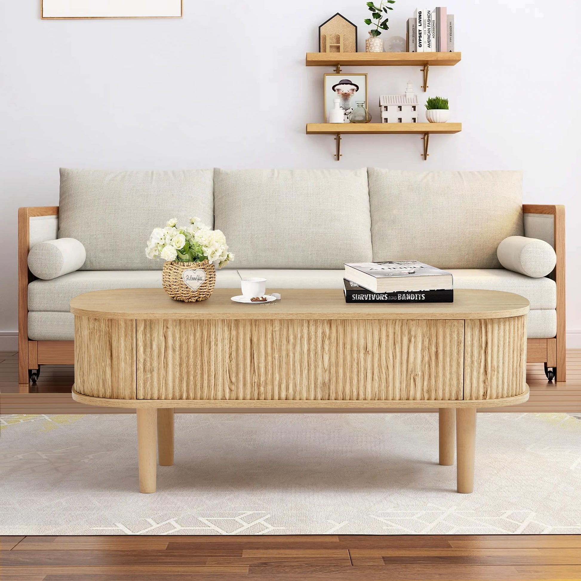 Lift Top Coffee Table with Hidden Compartment For Home Living Room Office