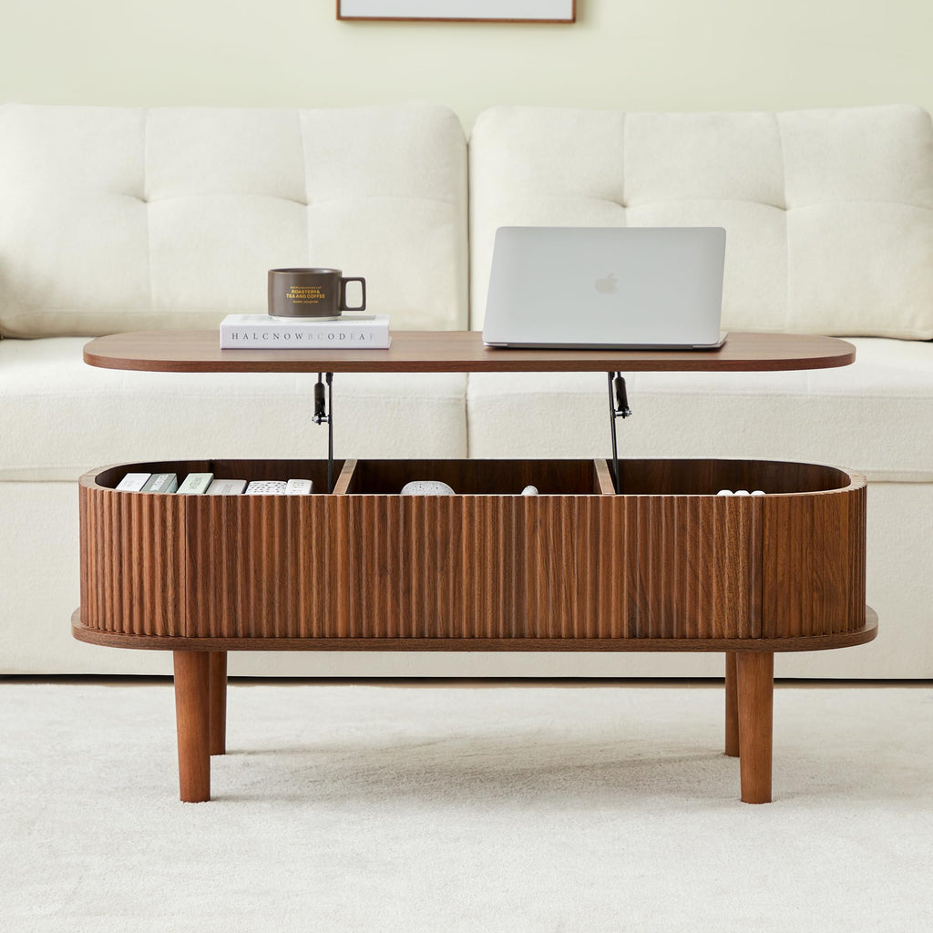 Lift Top Coffee Table with Hidden Compartment For Home Living Room Office