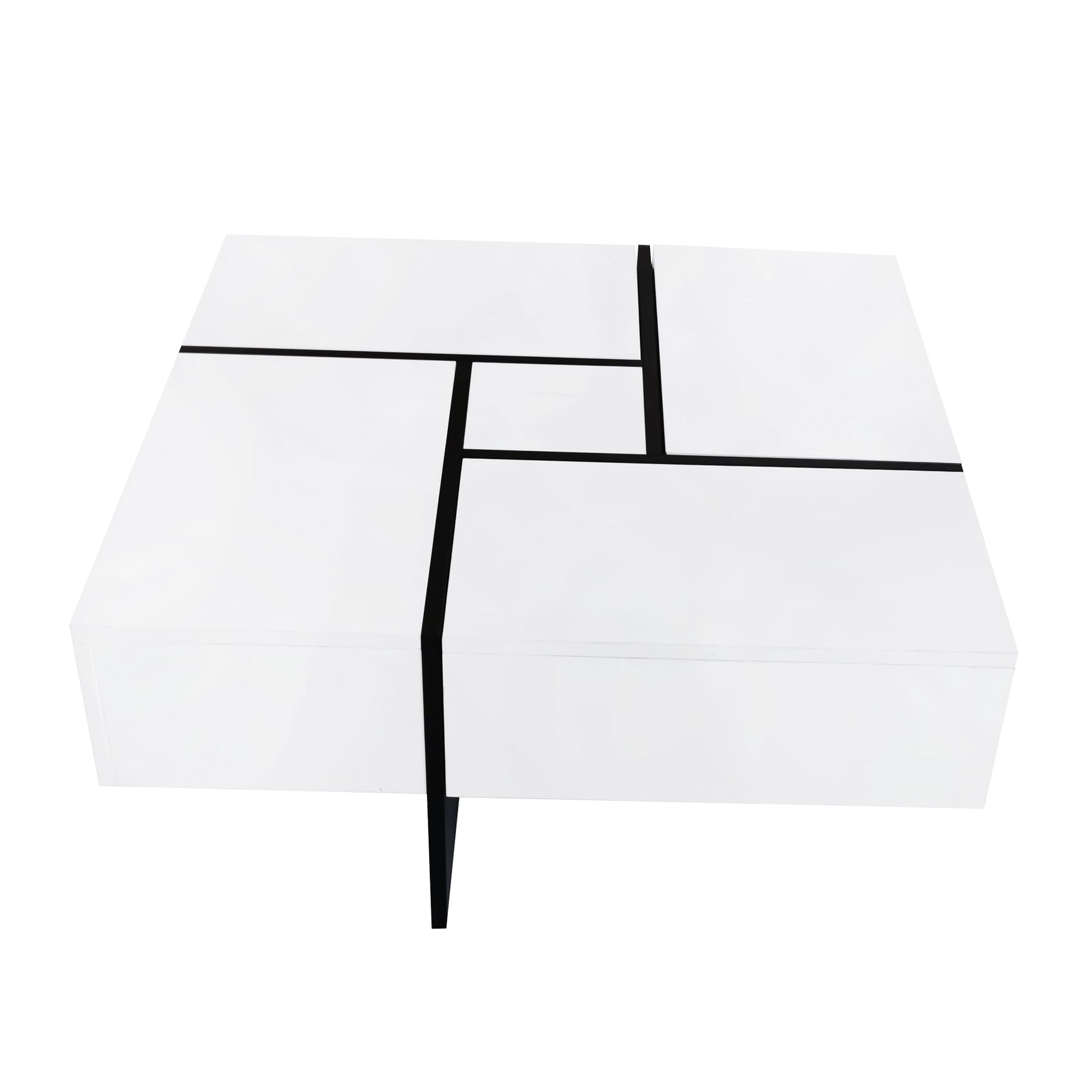 31.5"x 31.5" Coffee Table with 4 Hidden Storage Compartments, Square Cocktail Table for Living Room